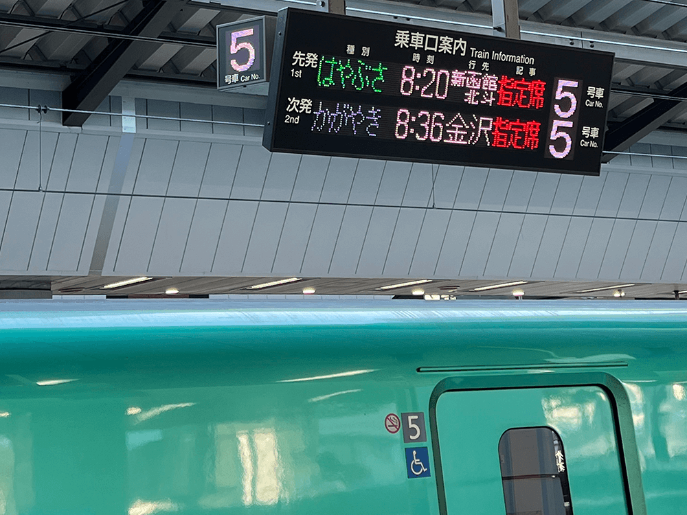 新幹線東京駅から新函館北斗へ